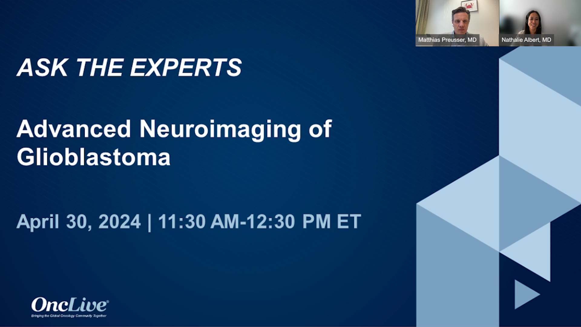 Video 8 - 2 KOLs featured in , "Q&A: Final Questions on Glioblastoma and Neuroimaging"