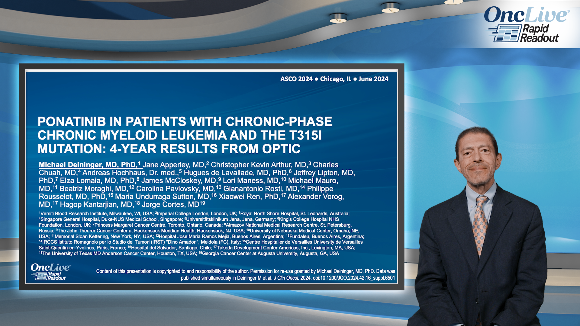 Ponatinib in patients with chronic-phase chronic myeloid leukemia and the T315I mutation: 4-year results from OPTIC