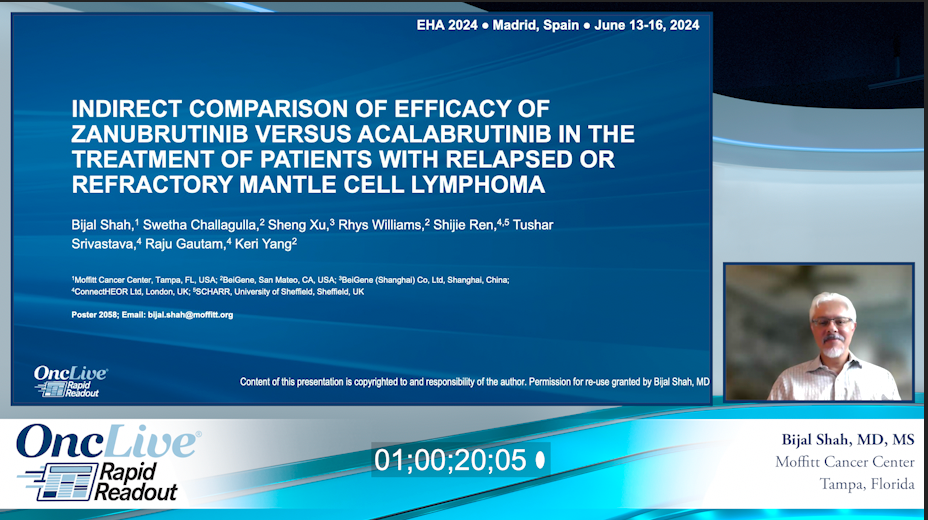 Indirect Comparison of Efficacy of Zanubrutinib Versus Acalabrutinib in the Treatment of Patients With Relapsed or Refractory Mantle Cell Lymphoma
