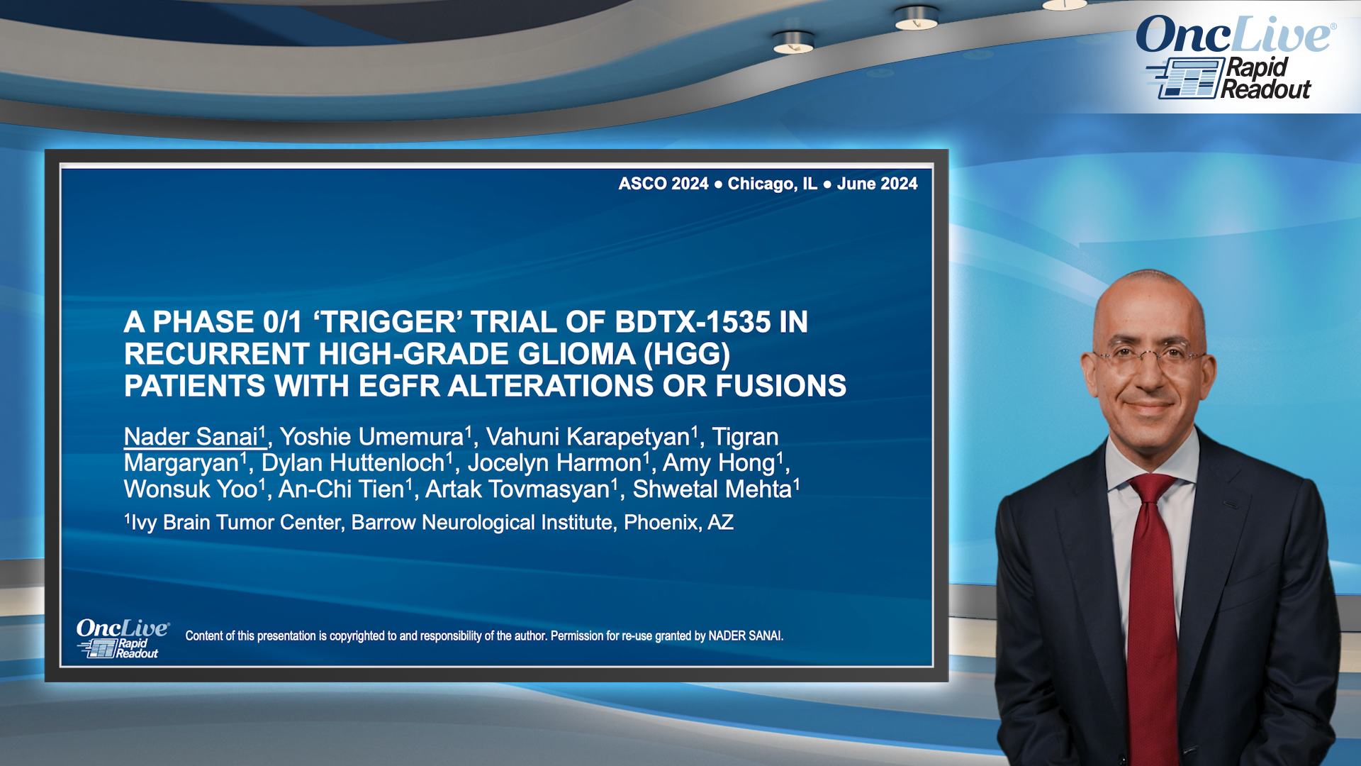 A Phase 0/1 ‘trigger’ trial of BDTX-1535 in recurrent high-grade glioma (HGG) patients with EGFR alterations or fusions 