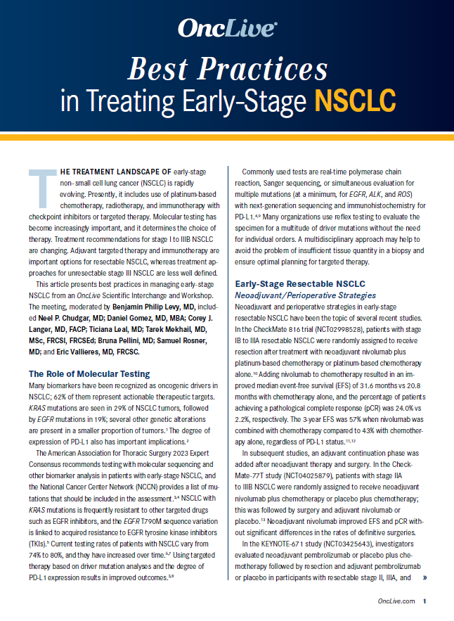 Best Practices in Treating Early-Stage NSCLC